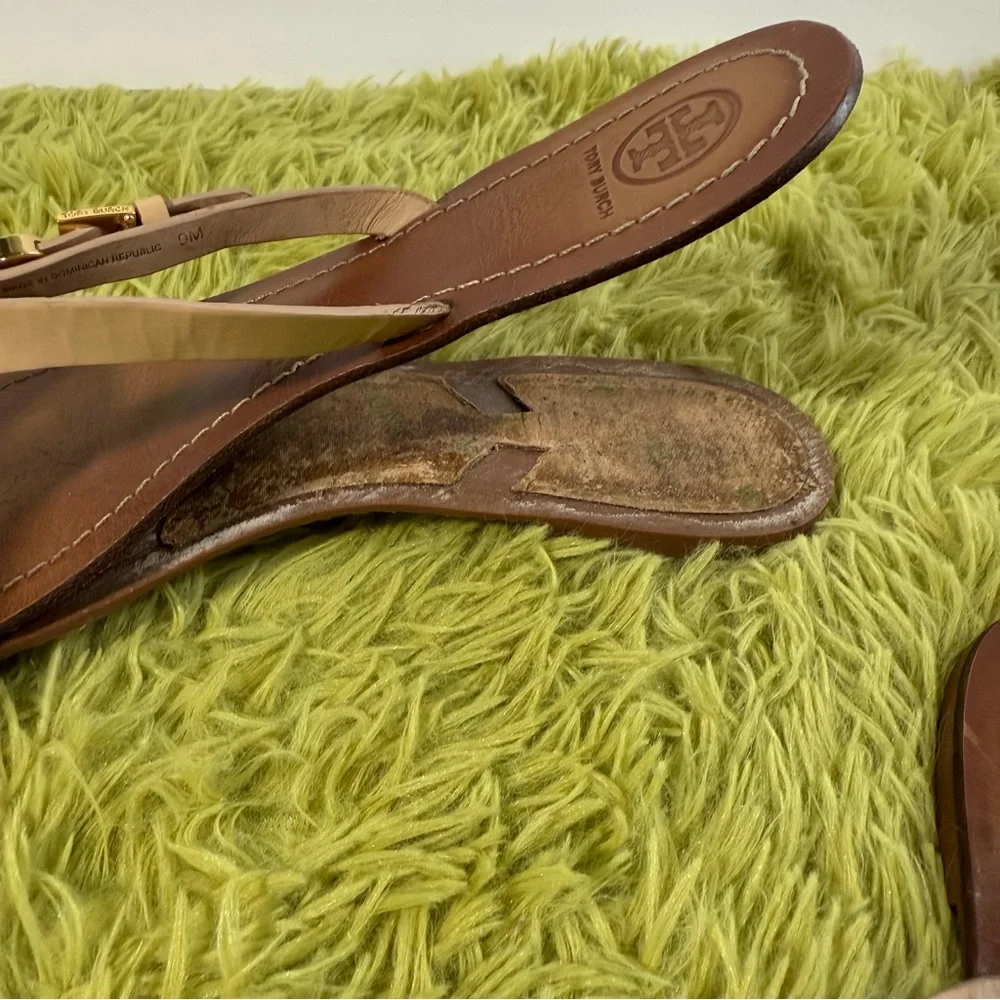 Tory Burch Cream Flip Flops Sandals (9)